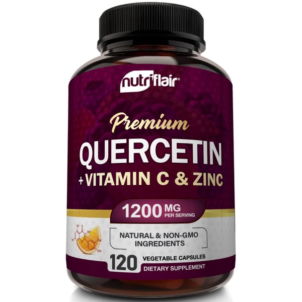 NutriFlair Quercetin with Zinc and Vitamin C 1200mg, 120 Capsules