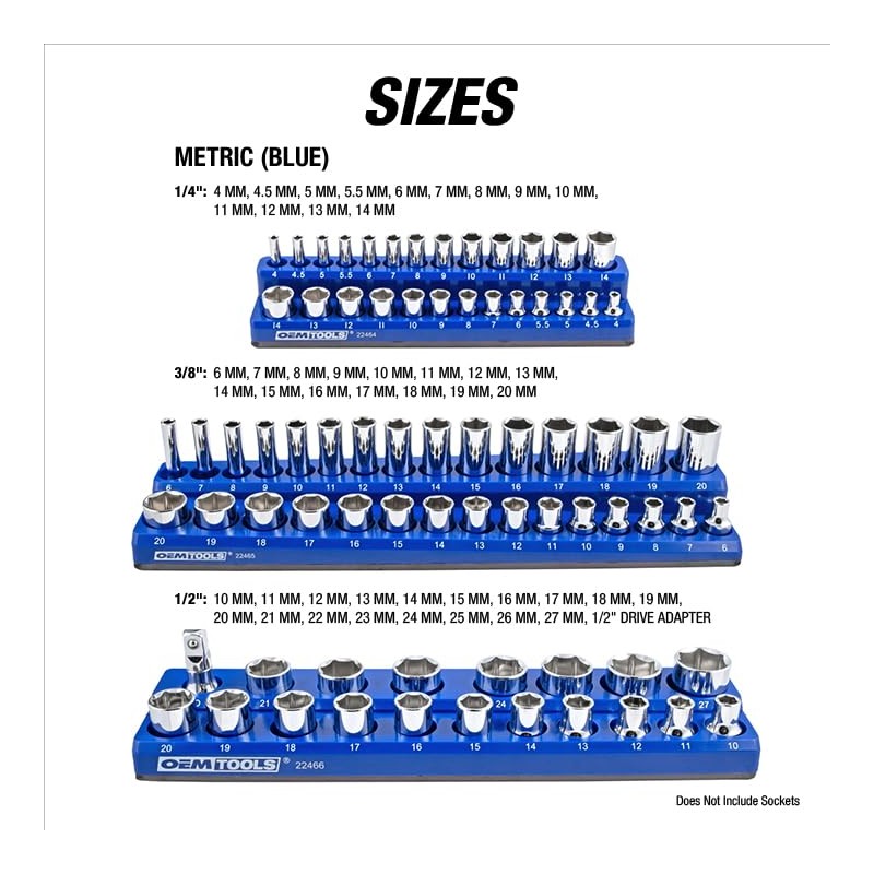 OEMTOOLS 22461 6 Pack Set Metric and SAE Magnetic Socket
