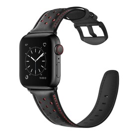 CINORS Leather Band Compatible with Apple iWatch 10 46mm Ultra 49mm 45mm 44mm 42mm Mens Women Vintage Leather Strap Red Dot XL Dressy Bands for iWatch Ultra Series 9 8 7 6 5 4 3 2 1 SE