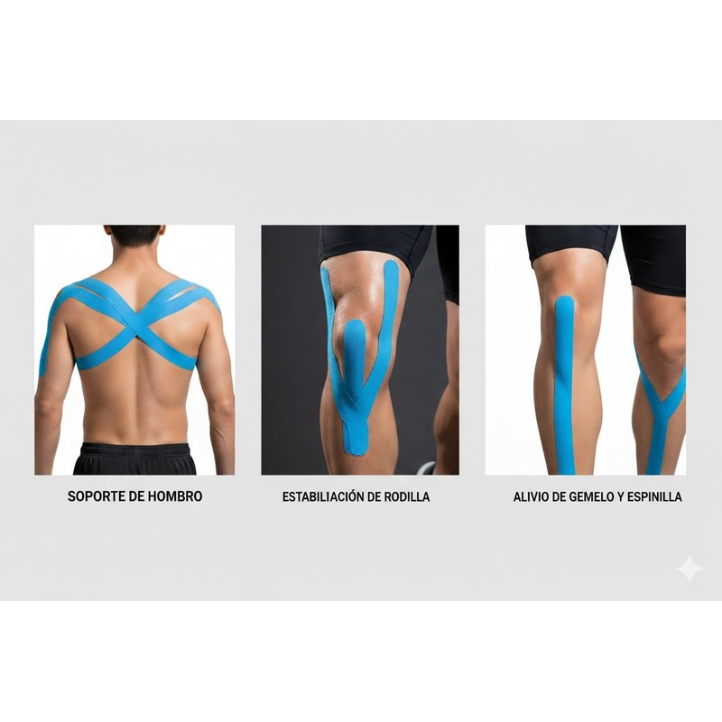 Cinta Kinesiologica Resistente al Agua Kinesiotape Cinta 2 Rollos de