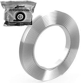 Mammoth Nano cinta de doble cara, súper fuerte, lavable y reutilizable, ideal para montar objetos en superficies no porosas, rollo de 10 pies, sin res