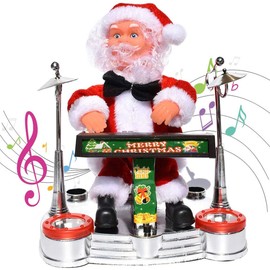 Christmas Electric Music Santa Claus Doll Ornament Playing Piano Saxophone Guitar Drum Ornament New Year Kids Christmas Gift