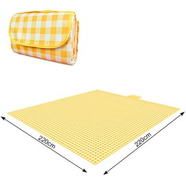 ZHUYNXIR Extra Large Picnic Blanket, 87x87 inch Waterproof Picnic Blanket, Gingham Picnic Mat for Beach, Camping Grass Picnic Blankets.