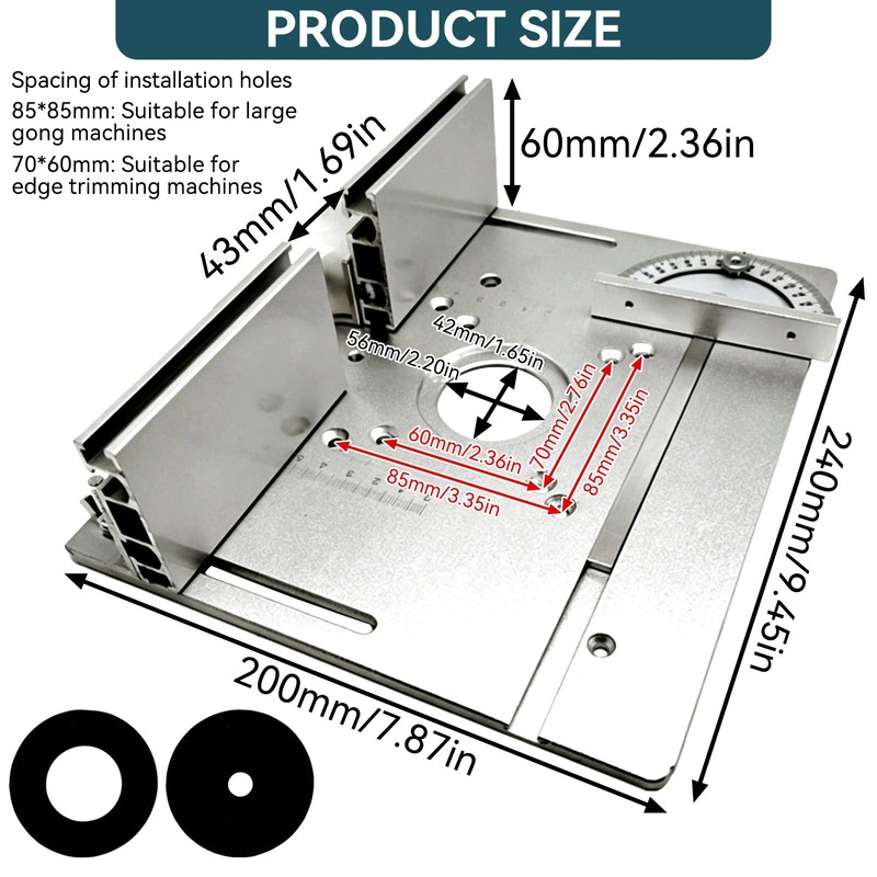 Router Table Insert Plate, 2 in 1 Woodworking Bench Flip
