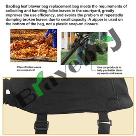 Braveboy 2 Pack 5140125-95 Leaf Blower Vacuum Vac Shoulder Bag Compatible with Black & Decker BV3100 Leaf Blower - 5140117-99 5140125-95 Shoulder Bag, Replacement Leaf Bag
