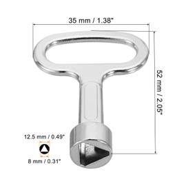 PATIKIL 12.5x8mm Triangle Socket Spanner Key, 4 Pack Electrical Cabinet Gas Water Meter Key for Elevator Emergency Lift Door Triangle Panel Lock, Silver