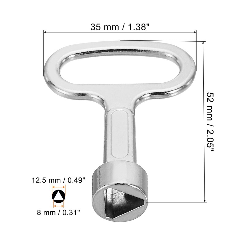 PATIKIL 12.5x8mm Triangle Socket Spanner Key, 4 Pack Electrical Cabinet