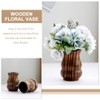 PRETYZOOM Wooden Vase Tulips Artificial Flowers Flower Vase Wooden Floral