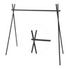 Hanging Rack Black Tripod Structure Folding Hanging Shelf with Storage