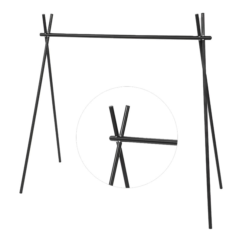 Hanging Rack Black Tripod Structure Folding Hanging Shelf with Storage
