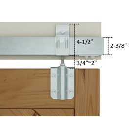 DIYHD 13FT Raw Material Sliver Box Track Double Sliding Barn Door Hardware Wall Mount Bracket Exterior Door Kit