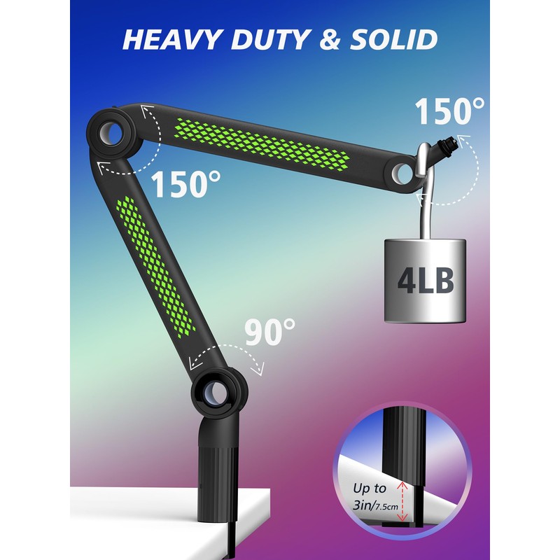 YOUSHARES Microphone Stands Compatible with Blue Yeti，HyperX，FIFINE AM8，Shure Mic，Rode PodMic