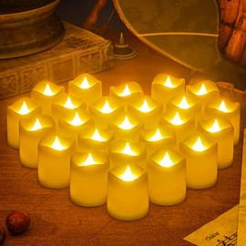 RENDIN Velas LED - 24PCS Velas Electricas Sin llama, Velas de Vacaciones, Hogar,Boda,Mesa, Decoraciones de Halloween Navideñas Día de los Muertos