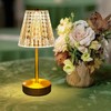 Gold Cordless Table Lamp Rechargeable,5000mAh Battery Operated Lamps,Mini Small Crystal