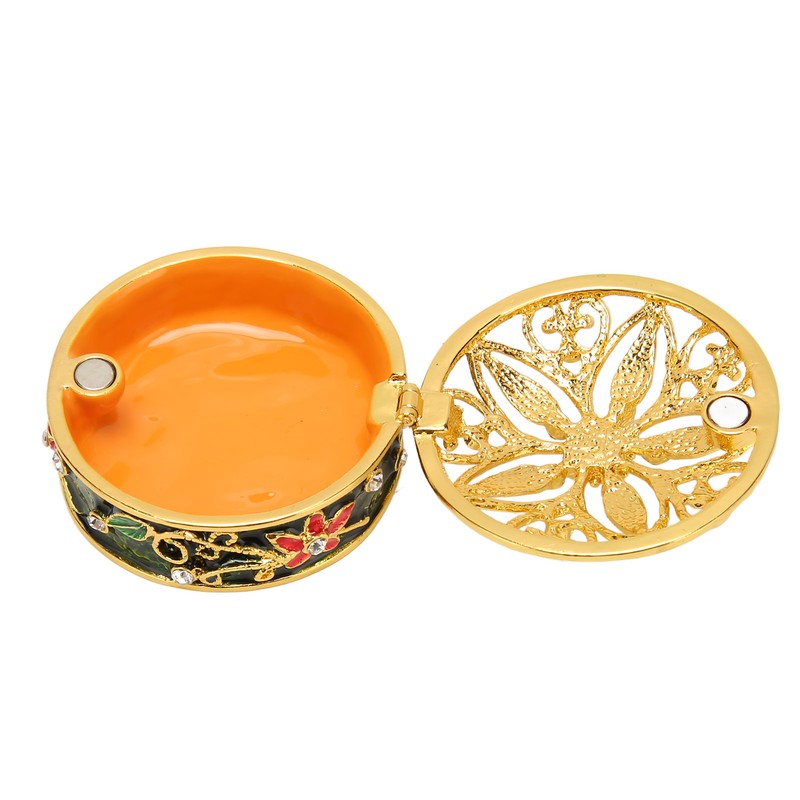 Metal Jewelry Box Innovative Exquisite Hand Painted Hinged Jewelry Organizer