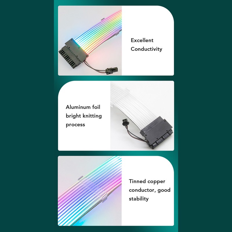 ARGB Extension Cable 24PIN 41pcs Copper Wire Colorful Plug and