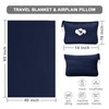 Travel Blanket and Pillow Compact, Premium Soft 2 in 1