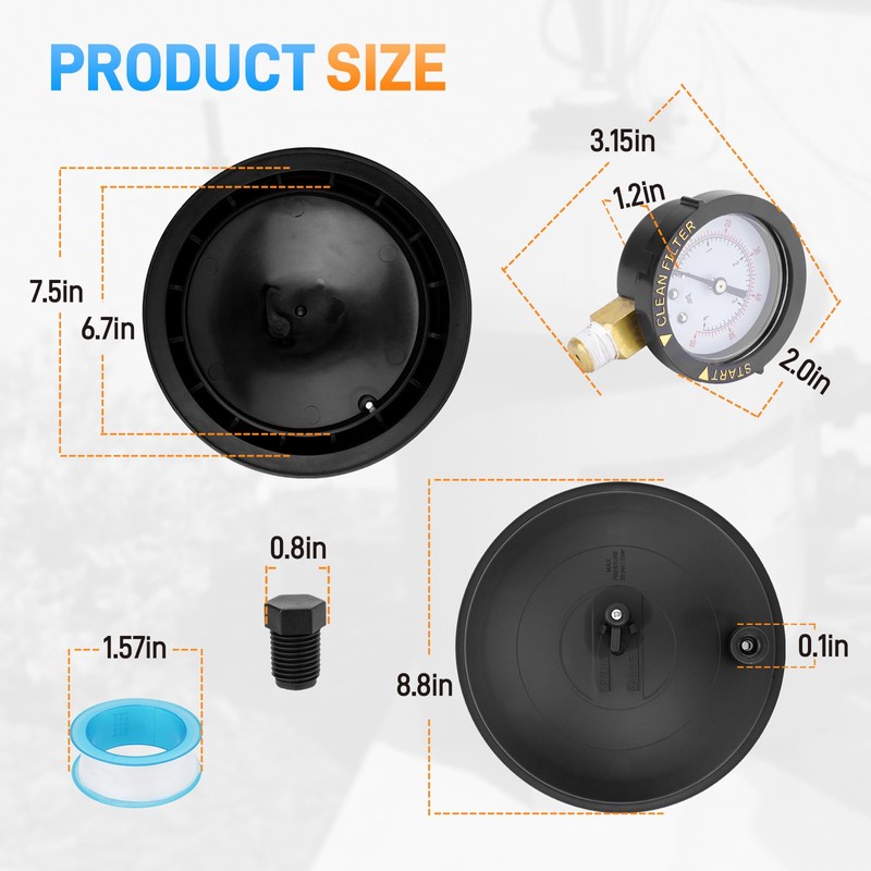 005-302-4300-03 Water Valve Top Dome with Pressure & Gauge Compatible