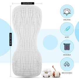 Frienda 6 Pieces Baby Muslin Burp Cloths 9 x 20 Inch Burp Cloth Multi Colors Muslin Washcloths Diapers 6 Absorbent Layers Newborn Face Towels for Baby Boy Girl Unisex (Blue Series)