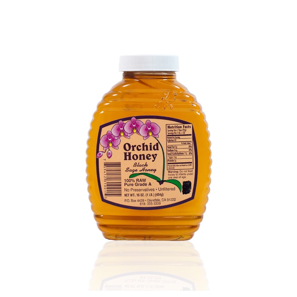 California Raw Orchid Honey 16 Oz 1 LB 453 g Pure Natural Grade A Gift Wrapped