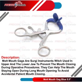 PC Molt Mouth Gag Blue 5.5" Stainless Steel