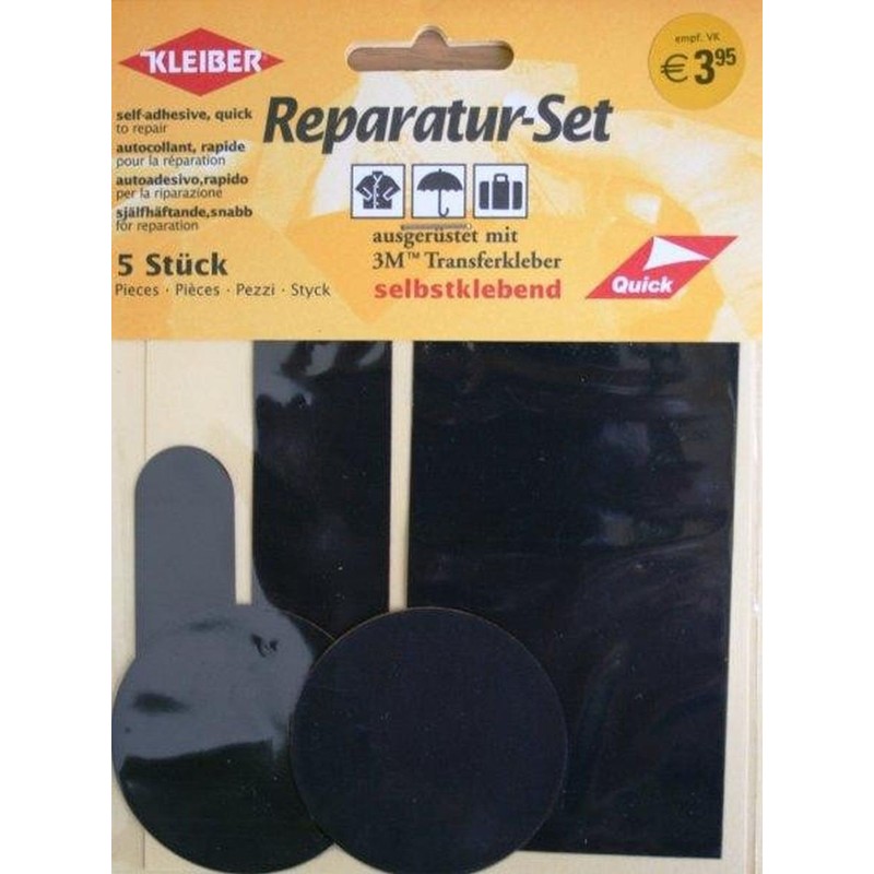 Kleiber 5-er Set Selbstklebende Ausbesserungsflicken für Bekleidung aus Nylon, rot