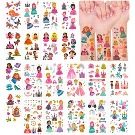 allydrew Waterproof Temporary Tattoos for Children, 20 Sheets, Lovely Princesses