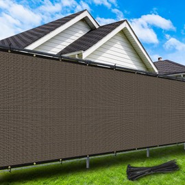 Cisvio 4'X50' Privacy Screen Fence Heavy Duty 220 GSM Windscreen & Dustproof Fence 98% Visibility Blocking Ideal for Fencing Patios, Pool, and Creating Intimate Outdoor Spaces，Mocha