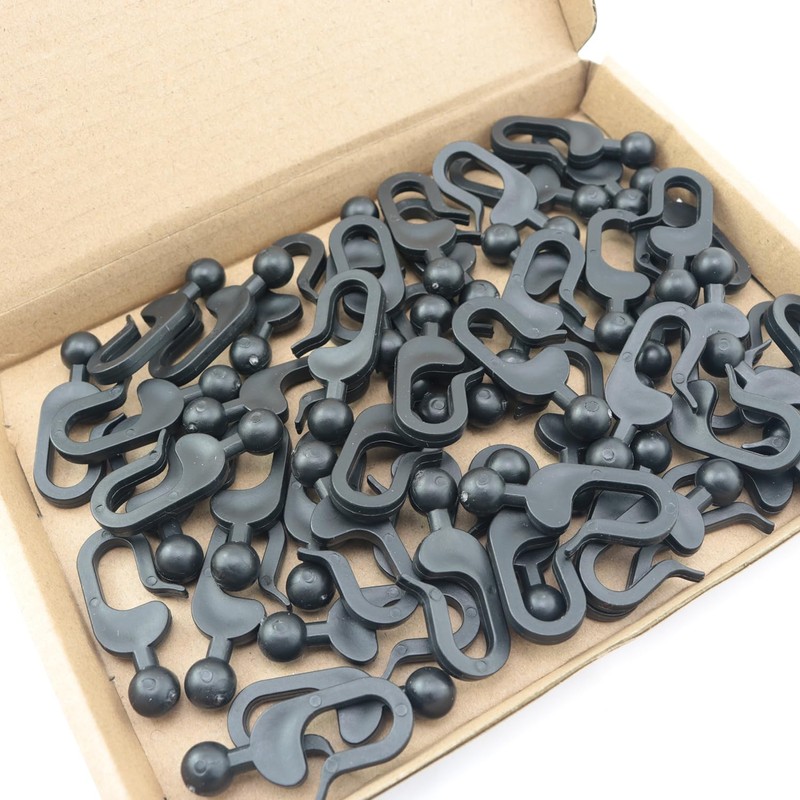 Pro Bamboo Kitchen 50PCS Plastic Hooks 1.5x0.8 inch Gazebo Curtain