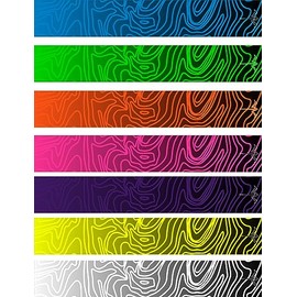 White Water Archery Non-Laminated Topo Fade Color V2 Arrow Wraps 15 Pc Pack Choose Length Width Color (7” Length- 1” Width, White)