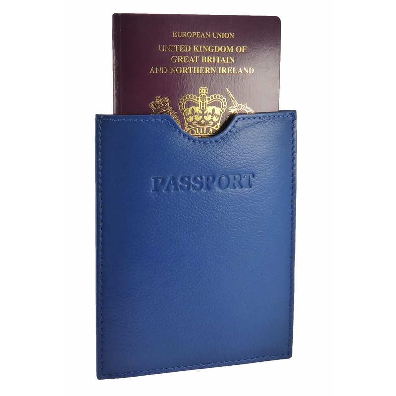 Travel Passport Holder Sleeve Protector Cover Wallet Real Leather RFID