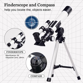 Astronomical Telescope for Kids & Beginners, 40mm Waterproof Magnification High-Definition Monocular Telescope with Tripod for Moon Watching Birds Beach Travel Science Gifts