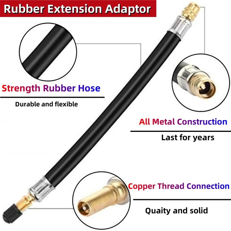 Two Flexible Stem Extenders 160mm and Two 90 Degree Brass