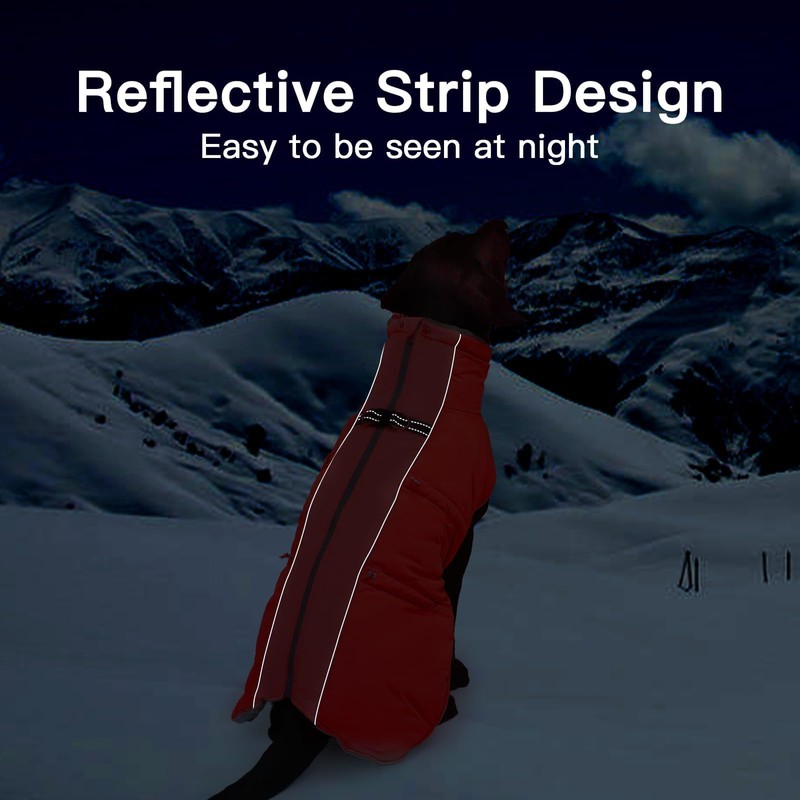 IKIPUKO Dog Coat - XS, Warm Zip Up Snowsuit Dog