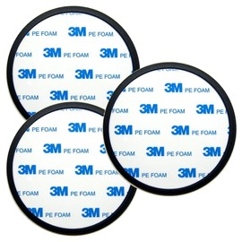 WSHuayee Dashboard Pad Mounting Disks, 80mm Round Sticky Pads for Phone Holders, Sat Navs and Dash Cams with Suction Cup Base (Black, 3 Pcs)