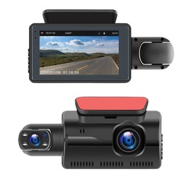 Dash Cam for Car Security Camera Front and Inside Vehicle Camera Dual DashCam Backup Camera, 3 Inch IPS Screen Video Recorder G-Sensor Night Vision Truck Camera