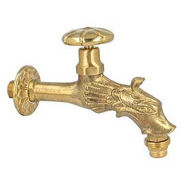 Tecuro Nostalgic Garden Tap, Garden Valve with Dragon Head with Wall Rosette