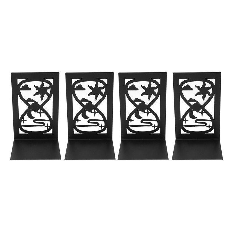 4Pcs Metal Book Ends Orderly Storage Arbitrary Adjustment Smoother Edges