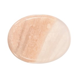 PATIKIL Thumb Worry Stone for Anxiety, Natural Oval Crystal Stone, Polished Gemstone Hand Carved Pocket Rock Anxiety Crystals for Women Stress Gifts Meditation, Clear Pink