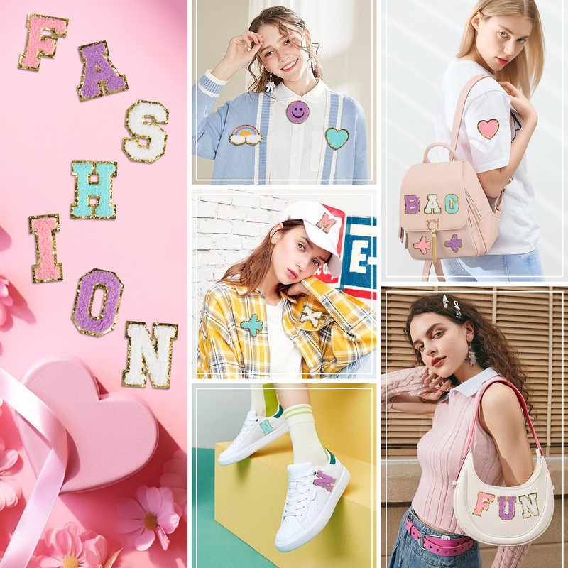 120 Pcs Self-Adhesive Chenille Letter Patches for Backpacks