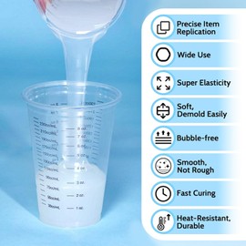 JDiction Silicone Mold Making Kit, 2.32lb(37oz) Super Elastic Liquid Silicone Rubber Fast Cure Soft Mold Making for Casting Resin, Candle, Soap Molds