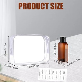 4 Pcs Travel Bottles for Toiletries, 100ml Refillable Travel Containers with Storage Bag and Label, Portable Travel Toiletry Bottles for Shampoo, Conditioner, Lotion