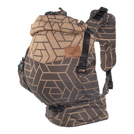 SCHMUSEWOLKE Comfort FullBuckle - Baby Carrier for Newborns from Birth (0-12 Months, 3-12 kg) - Organic Cotton with Modal & Silk - Graphic Copper