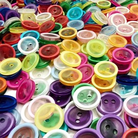 HIZEMLK 250PCS Assorted Colors Resin Buttons, 12.5mm Plastic Sewing Buttons for Art Crafts Decoration, Two Holes Buttons for Embroidery, Patchwork, Bags, Dresses, Jackets, T-Shirts Sewing Craft
