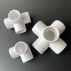 3/4" 4-Way Tee Furniture Grade PVC Fitting in White, UV-Resistant,