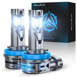 AtomBulb H11/H8/H9 Bulbs, 40000LM 6500K Cool White, 1:1 Mini Size, 1000% Super Bighter H16 Fog Light Bulb with 80000H Lifespan, 1 Min Plug-N-Play, IP68 Waterproof Non-polarity, Pack of 2