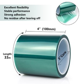 BOMEI PACK High Temp Tape, High Temperature Masking Tape, 4 inches x 108 Feet, Heat Resistant, Epoxy Release Tape, Ideal for Painting, Powder Coating, Circuit Boards