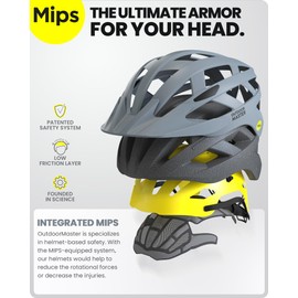 OutdoorMaster Gem Recreational MIPS Cycling Helmet - Two Removable Liners & Ventilation in Multi-Environment - Bike Helmet in Mountain, Motorway for Youth & Adult (Aqua Blue, Large)