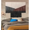 Macrame Wall Hanging Large Black Tie-Dye Geometric Décor Bohemian Yarn
