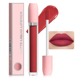 BINGBRUSH Super Matte Longwear No-Budge Stay On Smudge Proof Liquid Lipstick Long Lasting Makeup for Women,Highly Pigmented Color and Instant Shine, Cheeky